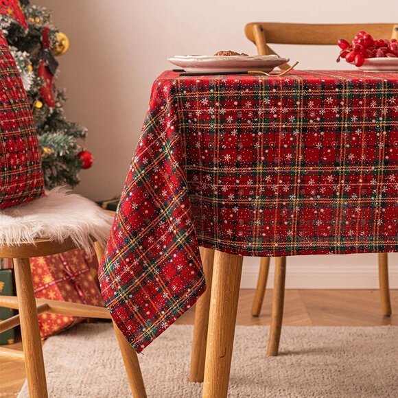 Rectangular Tablecloth 52x70 Wrinkle Resistant Machine Washable Holiday